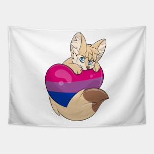 Bi Flag-Heart Fennec Fox Tapestry