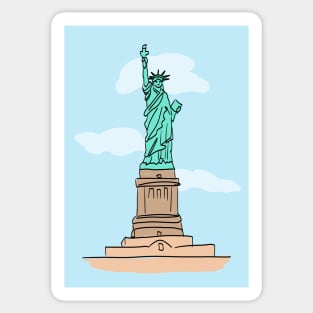 New York - Statue of Liberty Head - Red White Blue Sticker for Sale by  unconformed