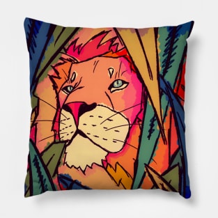 lion in the jungle Pillow