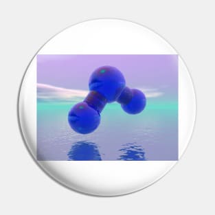 Royal Blue Water Molecule Pin