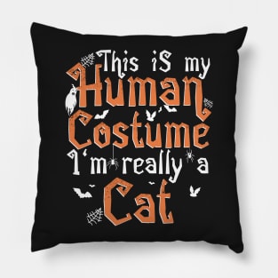 This Is My Human Costume I'm Really A Cat - Halloween design Pillow