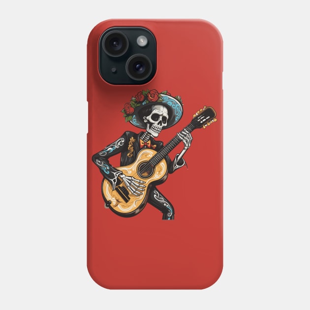 skeleton playing guitar Phone Case by WoodShop93