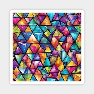 Abstract colorful triangle pattern Magnet