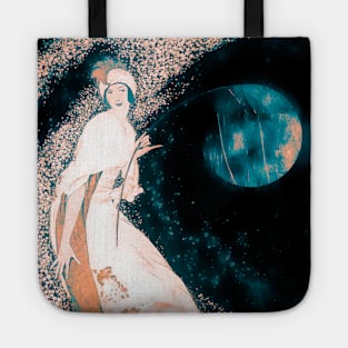 Woman and the Teal Moon Tote