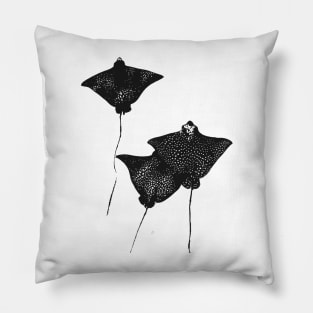 Spotted Eagle Rays Grunge Aesthetic Pillow