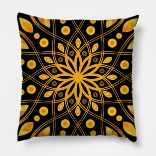 Elegent Gold Mandala Art Pillow