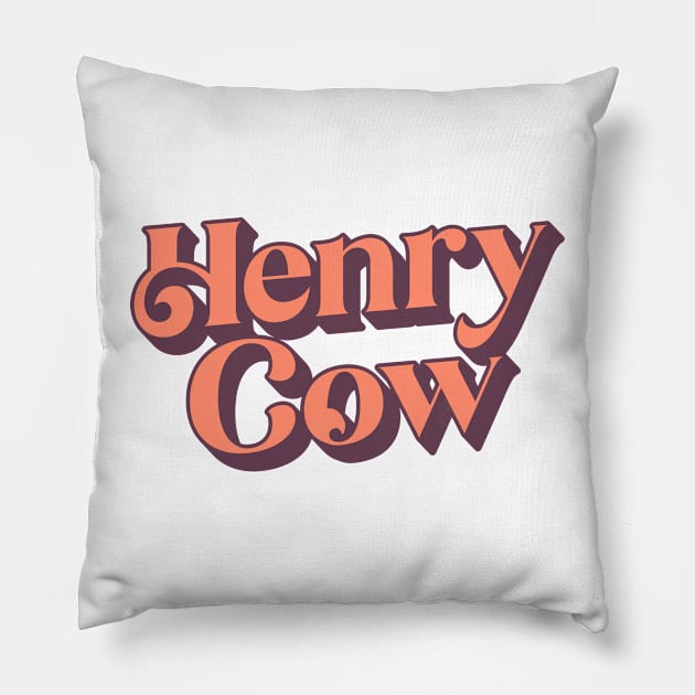 Henry Cow / Retro Style Prog Rock Design Pillow by DankFutura