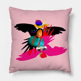 Indian, Parrot and Strawberry Pillow