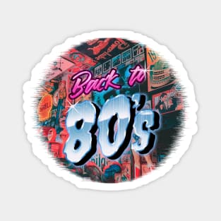 back to 80s retro design Magnet