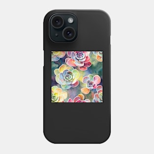 Watercolor succulent pattern Phone Case