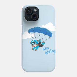 Vector illustration of a cute skydiver Phone Case