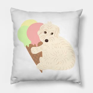 Don't Touch my Ice Cream Maltipoo Dog Pillow