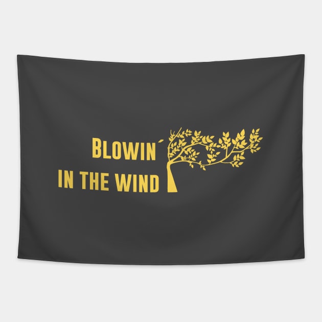 Blowin´ in the wind, mustard Tapestry by Perezzzoso