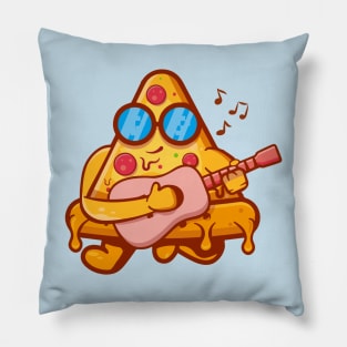 Cool Pizza Playing Guitar Pillow