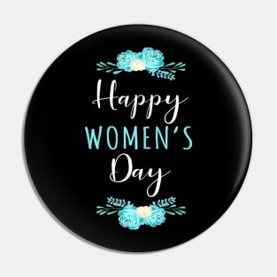 Happy International Womens Day 2023 Flowers Girl Women Pin