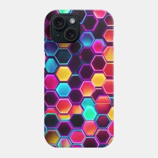 Neon hexagon pattern Phone Case