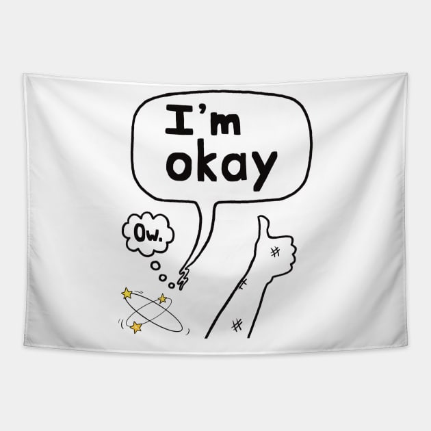 Thumbs Up I'm Okay Tapestry by Character Alley