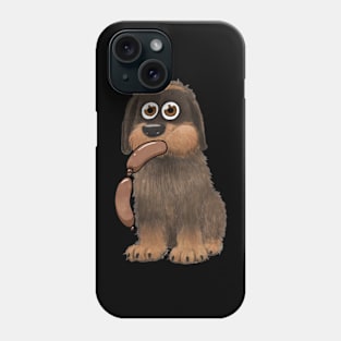 Dachshund eats sausage Phone Case