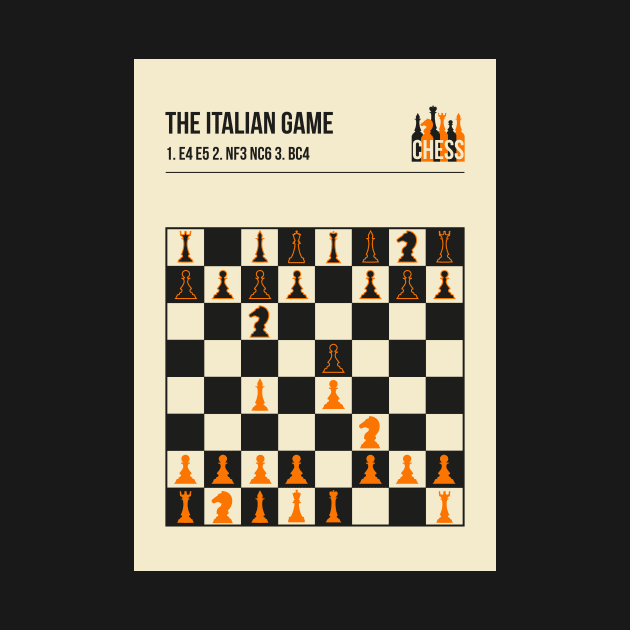 The Italian Game Chess Openings Art Book Cover Poster by jornvanhezik