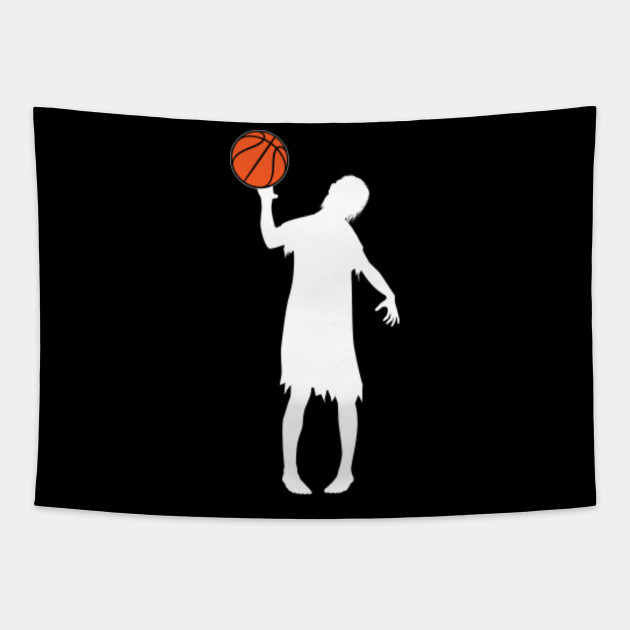 Halloween Zombie Basketball Player Spooky Gift Halloween Zombie Basketball Tapestry Teepublic