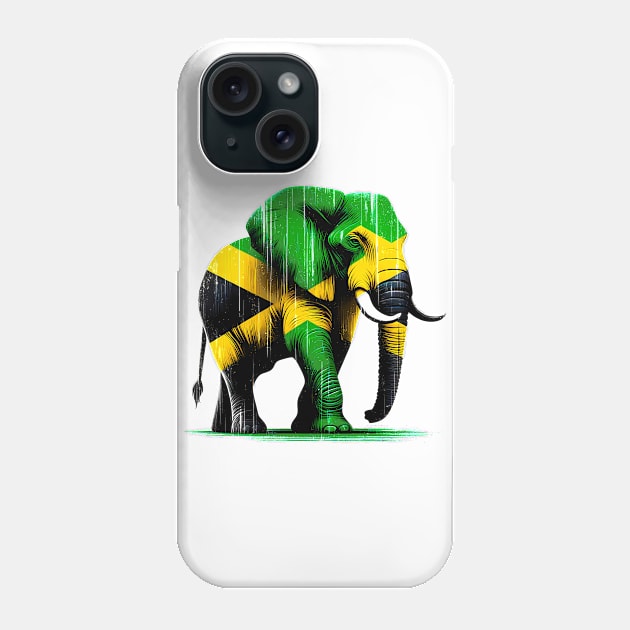 Jamaican Jungle Vibes: Reggae Elephant Art T-shirt Phone Case by Klimek Prints