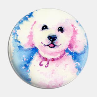 Bichon Frisé Watercolor Painting - Dog Lover Gifts Pin