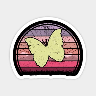 Yellow Butterfly Sunset Magnet