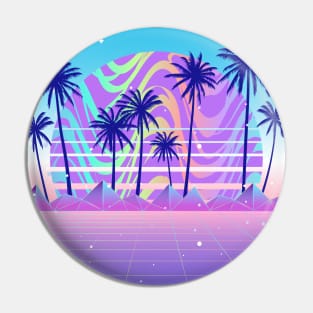 Pastel Palm Sunset Vaporwave Pin