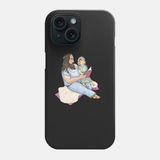 Father and Daughter in Ancient Greek costume reading a book together - by Greek Myth Comix Phone Case