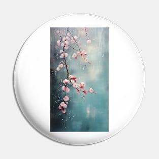 Pink blossoms on turquoise weather Pin