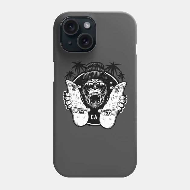 gorilla Skateboarding Phone Case by BeDesignerWorld