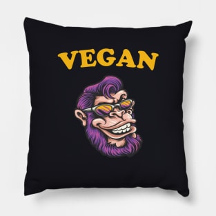 Vegan Monkey vegeterian Lifestyle Pillow