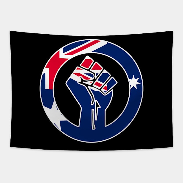 Black Lives Matter Fist Circled Flag Australia Tapestry by aaallsmiles