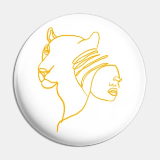Lioness Melanin Line Art Collection Pin