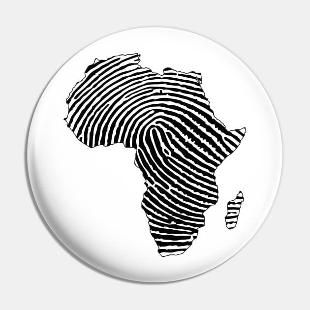 Africa, Africa Fingerprint, Black History, Black Girl Magic, Black Lives Matter Pin by UrbanLifeApparel