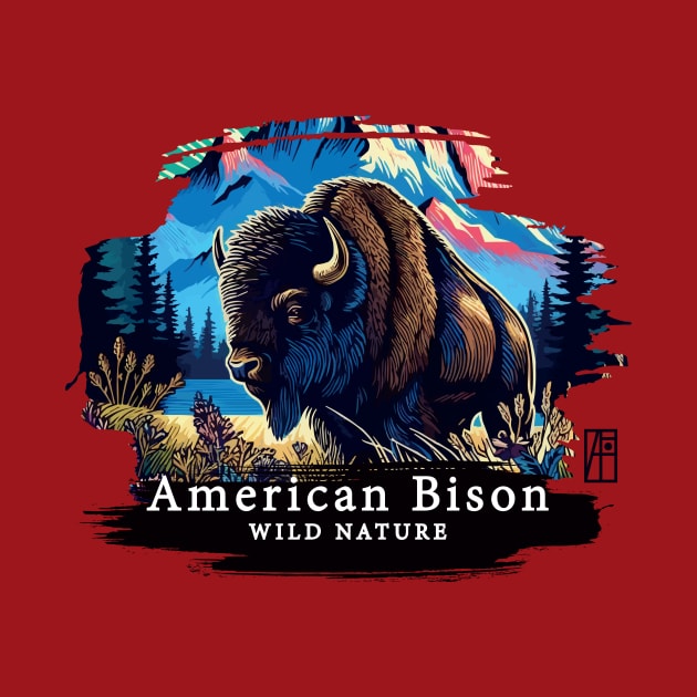 American Bison - WILD NATURE - BISON -8 by ArtProjectShop