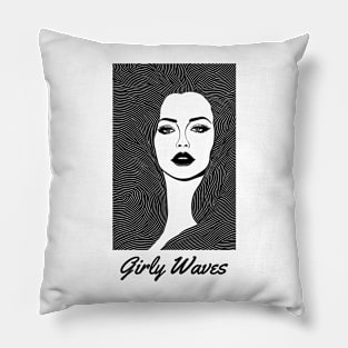 girly waves, surfer girl, surf vibes, v3 Pillow