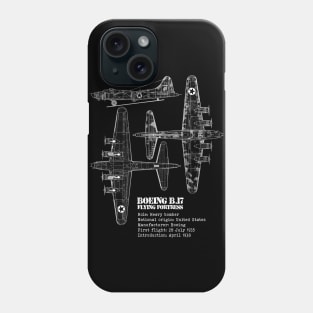 B-17 Flying Fortress | World War 2 Plane Blueprint Phone Case