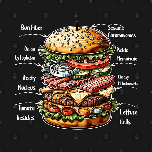 Funny Burger Anatomy Lover Foodie Burger Lover by Odetee