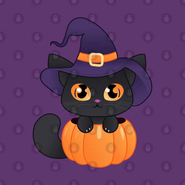 Cat in a Pumpkin by JashaCake