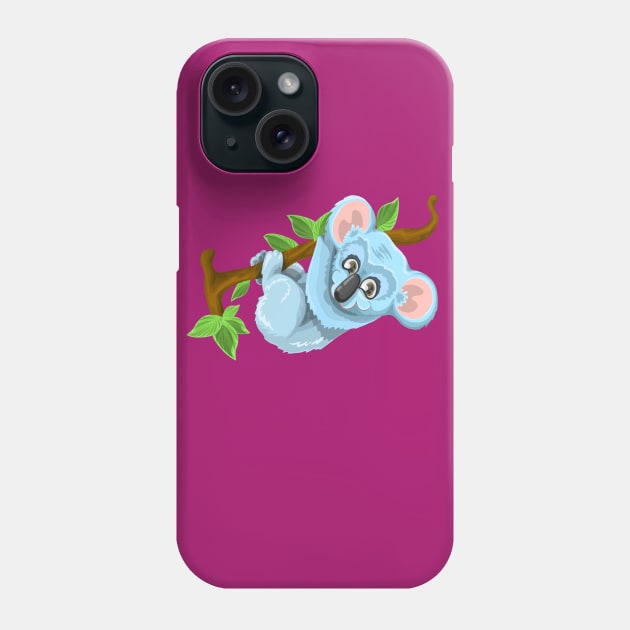 Blue Koala Cartoon Phone Case by PatrioTEEism