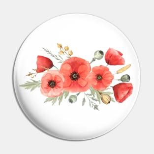 Poppy and wild grasses Pin