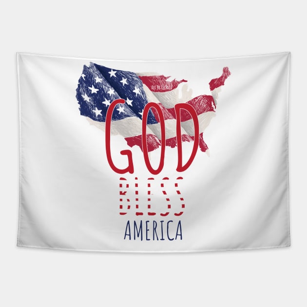 GOD BLESS AMERICA Tapestry by Richardramirez82