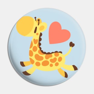 Heart Giraffe Pin