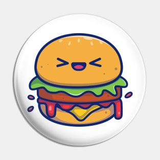 Cute Burger Cartoon Pin