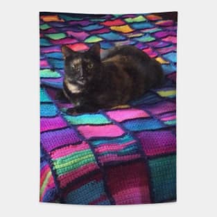 Jasmine on the Quilt of Many Colors Tapestry