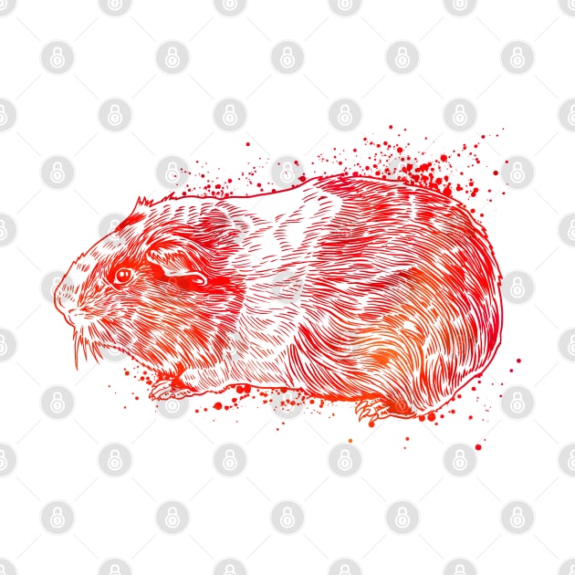 Color drawing of guinea pig by Modern Medieval Design