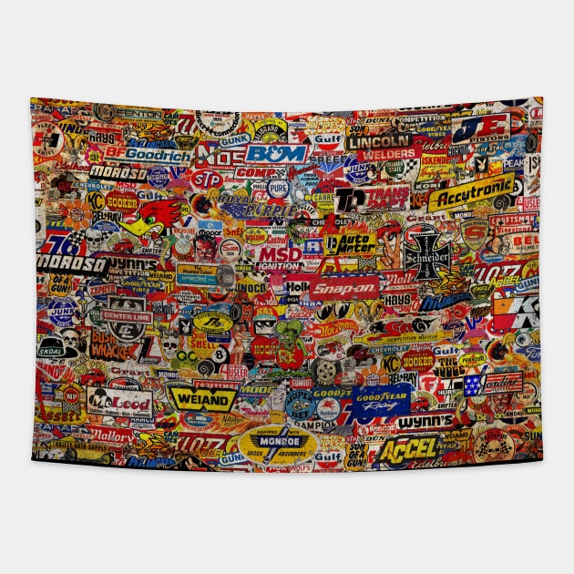 Racing Decal Collage 2020 Tapestry by JCD666
