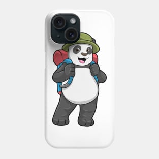 Panda as Hiker with Backpack Phone Case