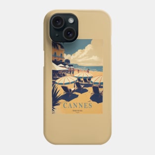 Cannes, France, Vintage Travel Poster Phone Case